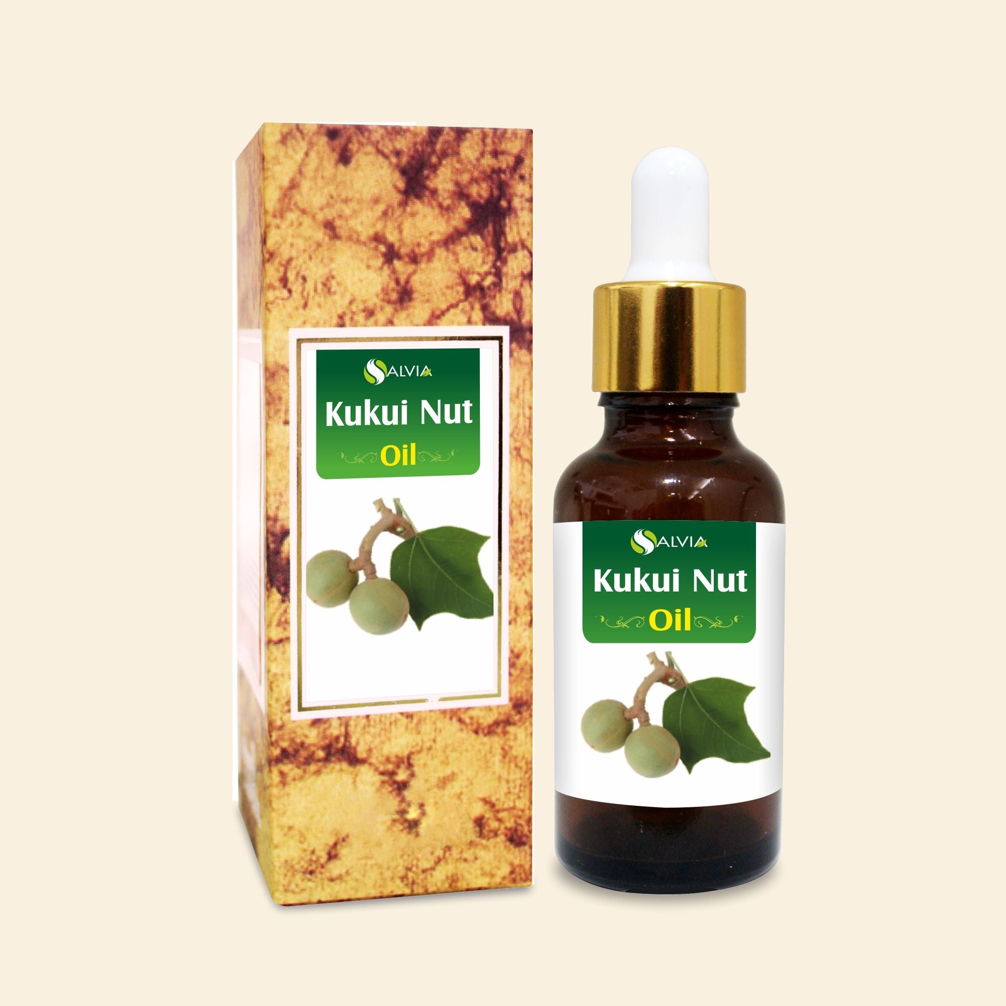 Salvia Natural Carrier Oils,Anti Ageing,Anti-ageing Oil Kukui Nut (Aleurites Moluccans) Oil 100% Natural Pure Carrier Oil Moistures & Hydrates Skin, Anti-Aging Properties, Collagen Production & More